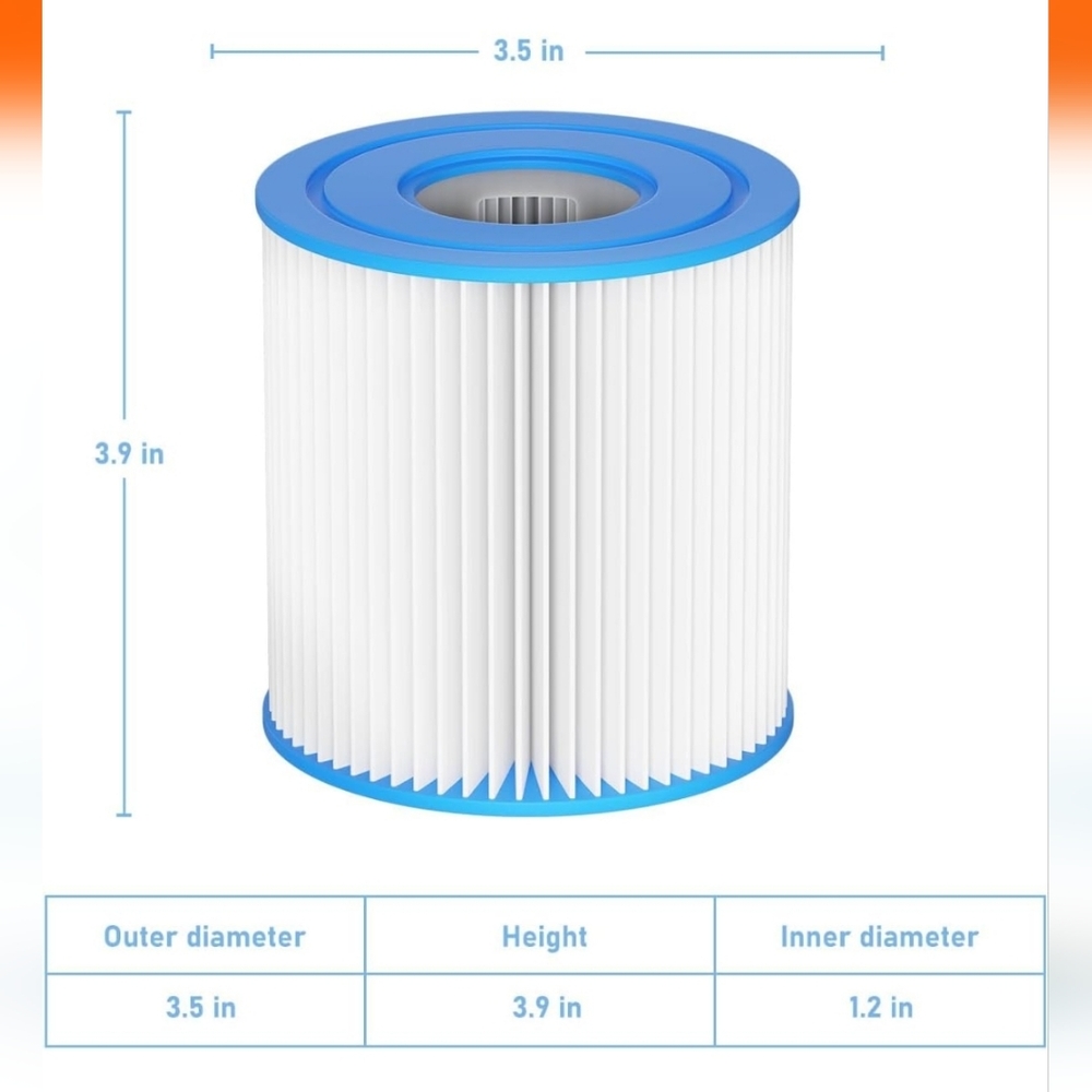 12 Filters 29007E Type H Swimming Pool Filter Cartridge Replacement 3.9X3.5X1.2